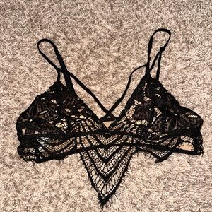 Express Elegant Black Lace Bralette